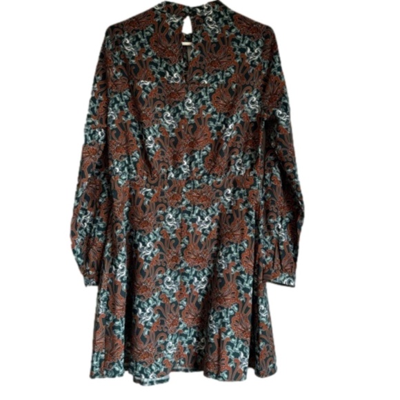 Beautiful 3 Suisses dress key hole front and back pearlized buttons pleated sz M - Picture 3 of 15